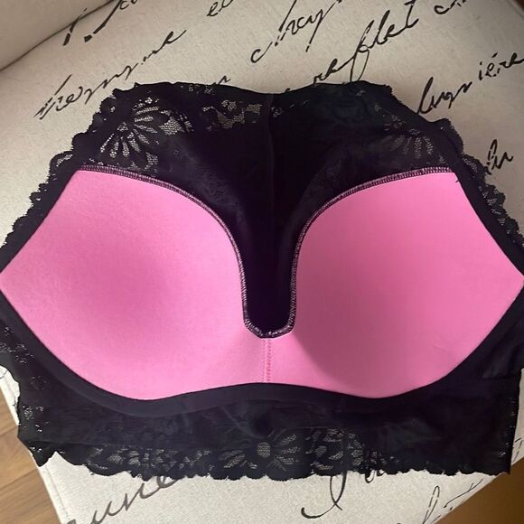 Victoria’s Secret PINK Wildflower Lace High Neck Bralette S - Black - Picture 9 of 15